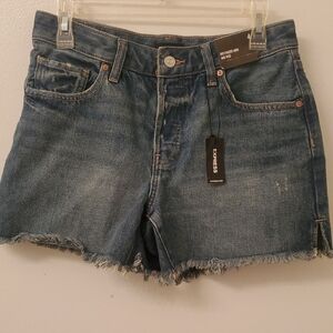 Express Women's Distressed Blue Jean Shorts